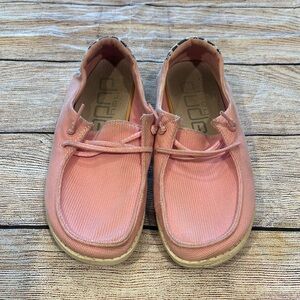 Hey Dude Pink and Leopard Slip-On Shoes